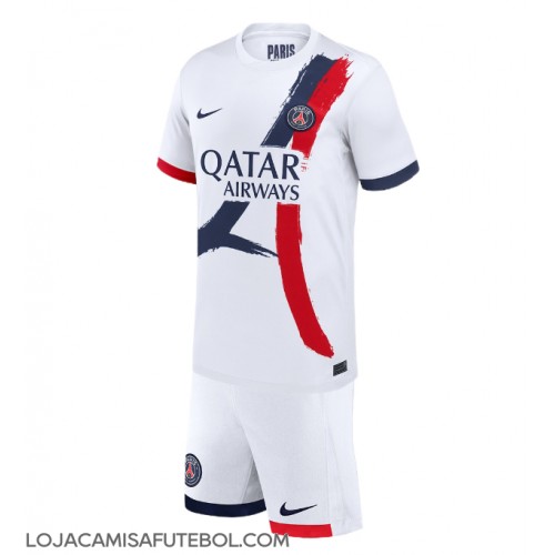 Camisa de Futebol Paris Saint-Germain Equipamento Secundário Infantil 2024-25 Manga Curta (+ Calças curtas)